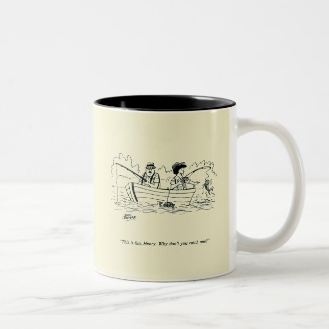 Tasse 2 Couleurs Voyage de pêche (Droit)