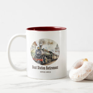 Tasse 2 Couleurs Voyage de retraite Thème de fête Train Prochain ga