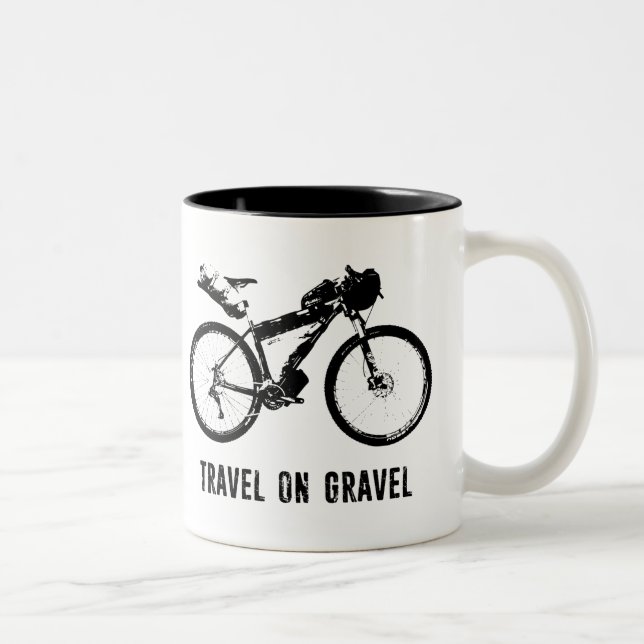 Tasse 2 Couleurs Voyage Sur Le Vélo Gravel (Droit)