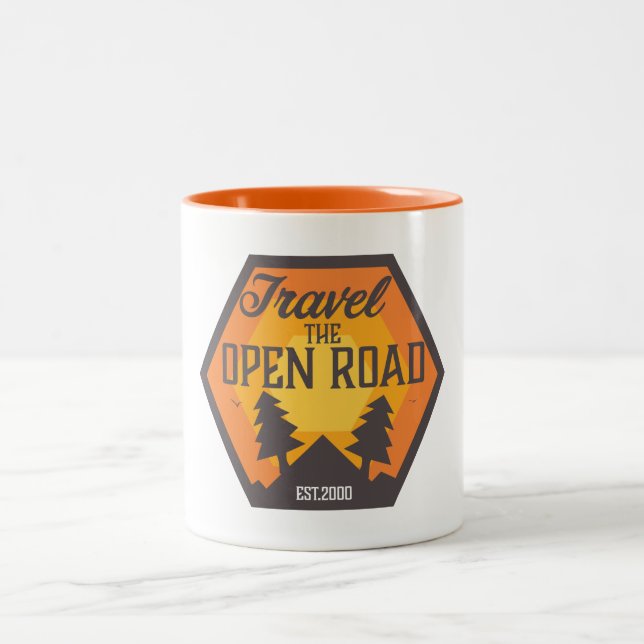 Tasse 2 Couleurs Voyagez sur la route Ouverte (Centre)