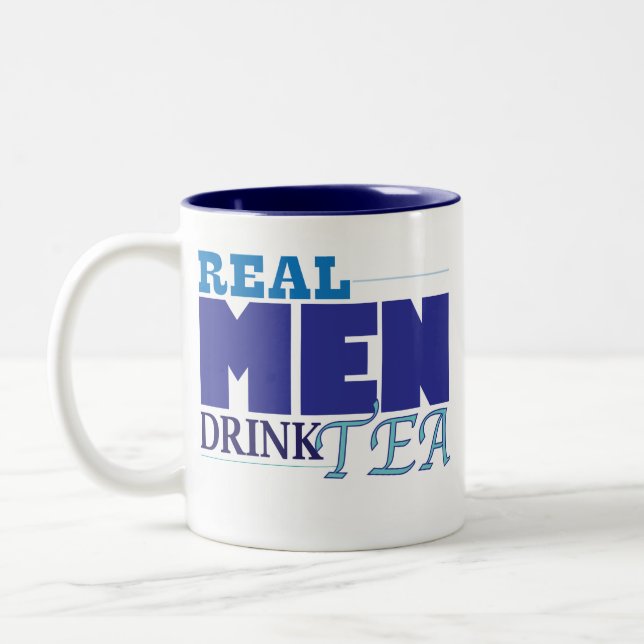 Tasse 2 Couleurs Vrai thé de boissons d'hommes (bleu) (Gauche)