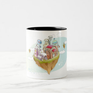 Tasse 2 Couleurs Vue d'une illustration abstraite colorée