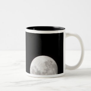 Tasse 2 Couleurs Vue d'une pleine lune, montre aussi Mars