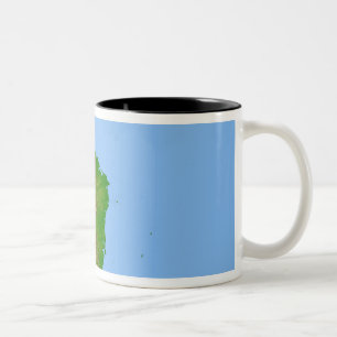 Tasse 2 Couleurs Vue topographique de l'Amérique centrale