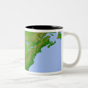 Tasse 2 Couleurs Vue topographique de l'Amérique du Nord
