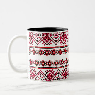 Tasse 2 Couleurs Vyshyvanka Mug, Motif ukrainien