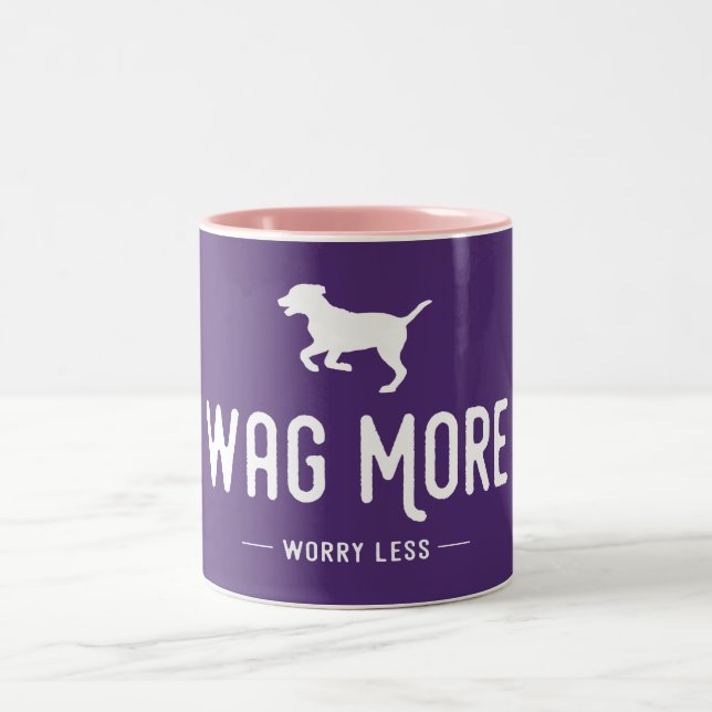 Tasse 2 Couleurs Wag Plus Inquiète Moins (Centre)