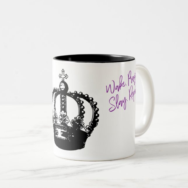 Tasse 2 Couleurs Wake.Pray.Slay.Repeat (Devant droit)