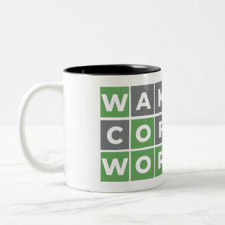Tasse 2 Couleurs Wake Up Coffee Wordle Original
