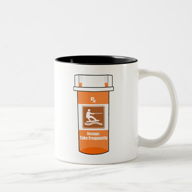 Tasse 2 Couleurs Wakeboard est ma drogue (Droit)