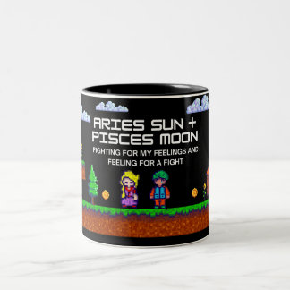 Tasse 2 Couleurs Warrier Dreamer - Aries Sun, Pisces Moon Zodiac Mu