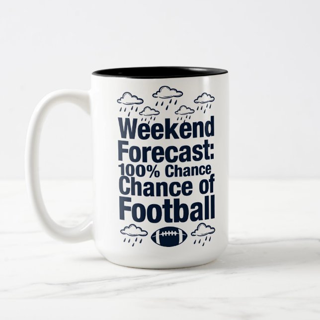 Tasse 2 Couleurs Weekend Forecast: Football (Gauche)