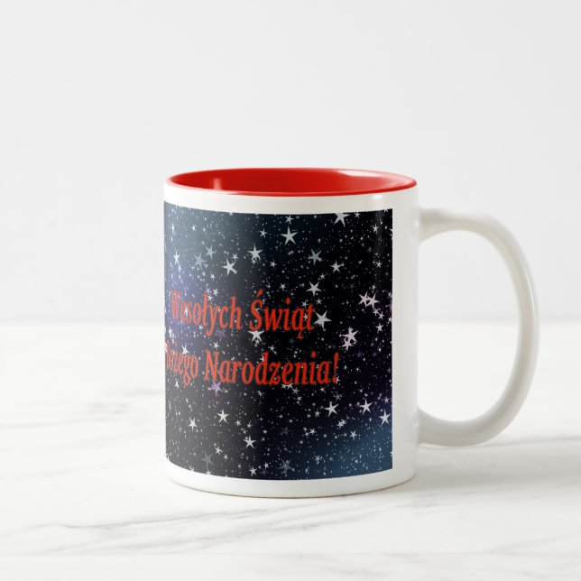 Tasse 2 Couleurs Wesołych Świąt ... ! Joyeux Noël en polonais (Droit)