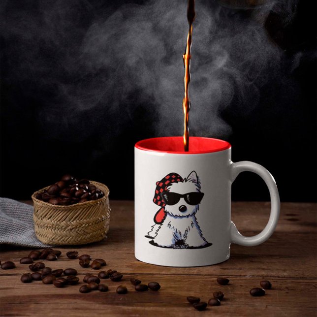 Tasse 2 Couleurs Westie Hip hop KiniArt (Créateur téléchargé)