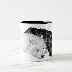 Tasse 2 Couleurs Westie & Scottie au repos
