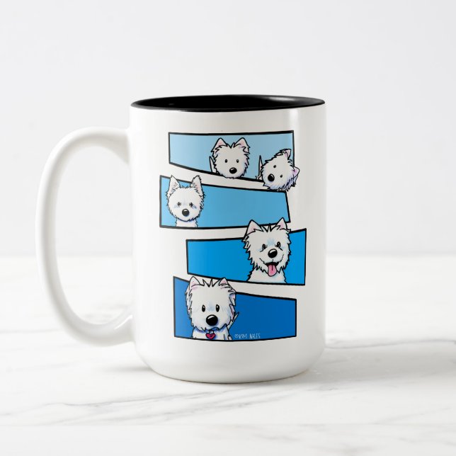 Tasse 2 Couleurs Westievision Westie Terrier Lover  (Gauche)