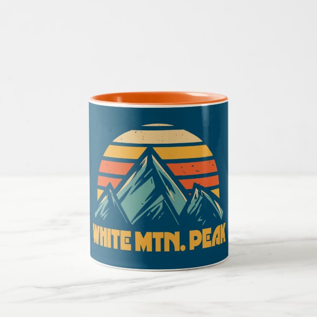 Tasse 2 Couleurs White Mountain Peak California Retro Turquoise (Centre)