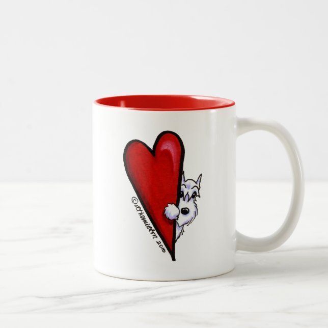 Tasse 2 Couleurs White Schnauzer Love (Droit)