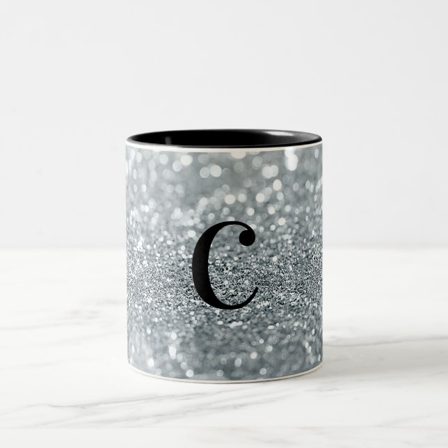 Tasse 2 Couleurs White Silver Parties scintillant Bokeh Glam tendan (Centre)