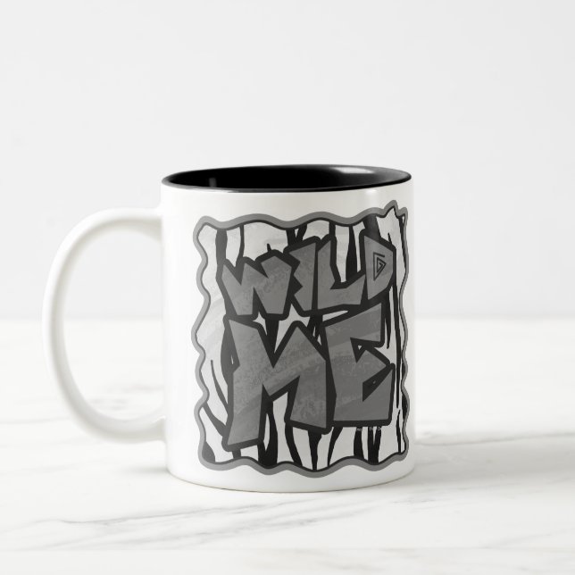Tasse 2 Couleurs Wild Me Tiger noir et blanc (Gauche)