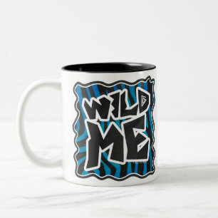 Tasse 2 Couleurs Wild Me Zebra Noir et Bleu