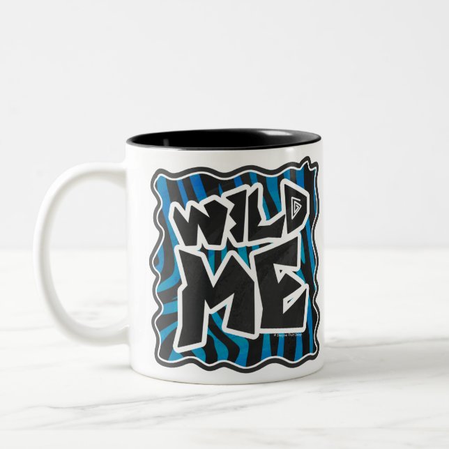 Tasse 2 Couleurs Wild Me Zebra Noir et Bleu (Gauche)