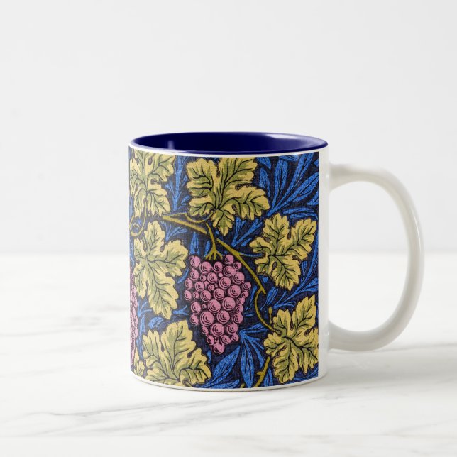 Tasse 2 Couleurs William Morris Grapevine (Vignes) Motif (Droit)