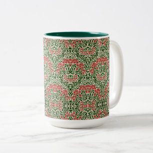Tasse 2 Couleurs William Morris Michaelmas Daisy Fleurs rose vert