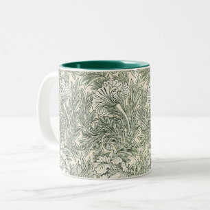Tasse 2 Couleurs William Morris tulip fond textile vert