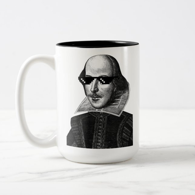Tasse 2 Couleurs William Shakespeare Avec Lunettes De Soleil (Gauche)