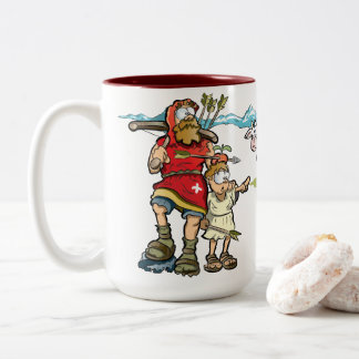Tasse 2 Couleurs William Tell vue bucolique avec vaches dans les Al