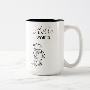 Tasse 2 Couleurs Winnie l'Ourson  Citation Hello World