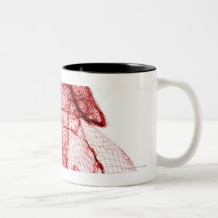 Tasse 2 Couleurs Wireframe de Digitals du coeur humain