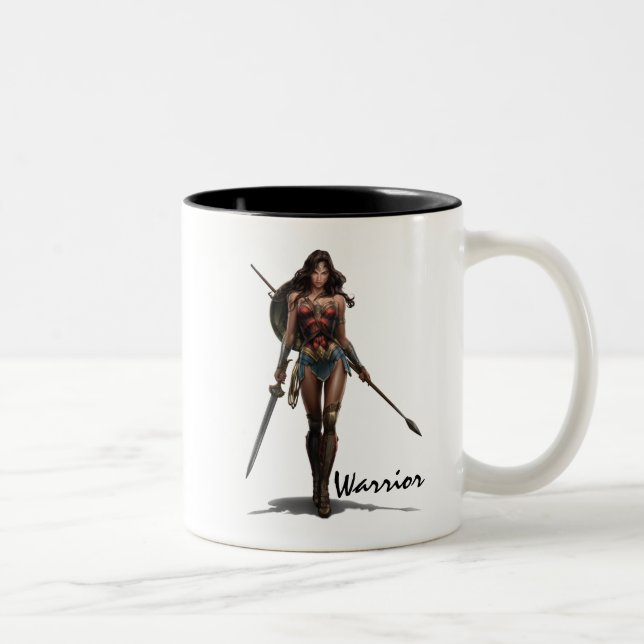 Tasse 2 Couleurs Wonder Woman Battle-Ready Comic Art (Droit)