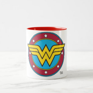 Tasse 2 Couleurs Wonder Woman  Logo Cercle & Stars
