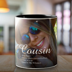 Tasse 2 Couleurs World's Best Ever Cousin Definition Script Photo