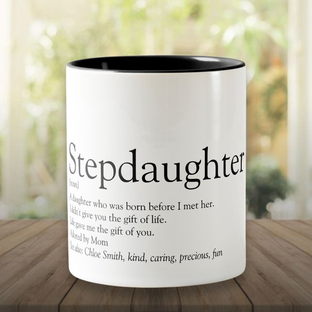 Tasse 2 Couleurs World's Best Stepdaughter Définition de Fun Modern (World's Best Stepdaughter Definition Fun Modern Two-Tone Coffee Mug)