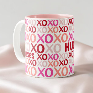 Tasse 2 Couleurs XOXO Enceintes et baisers rose et rouge Cute galen