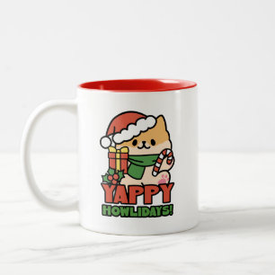 Tasse 2 Couleurs Yappy Howlidays - Jote Christmas Dog Cartoon