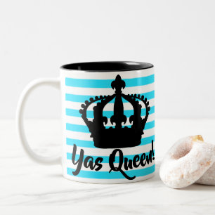 Tasse 2 Couleurs Yas Reine ! Coupe rayée couronne