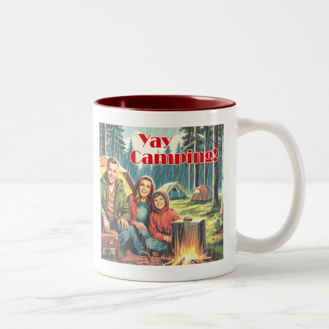 Tasse 2 Couleurs Yay Camping Dans La Pluie (Droit)