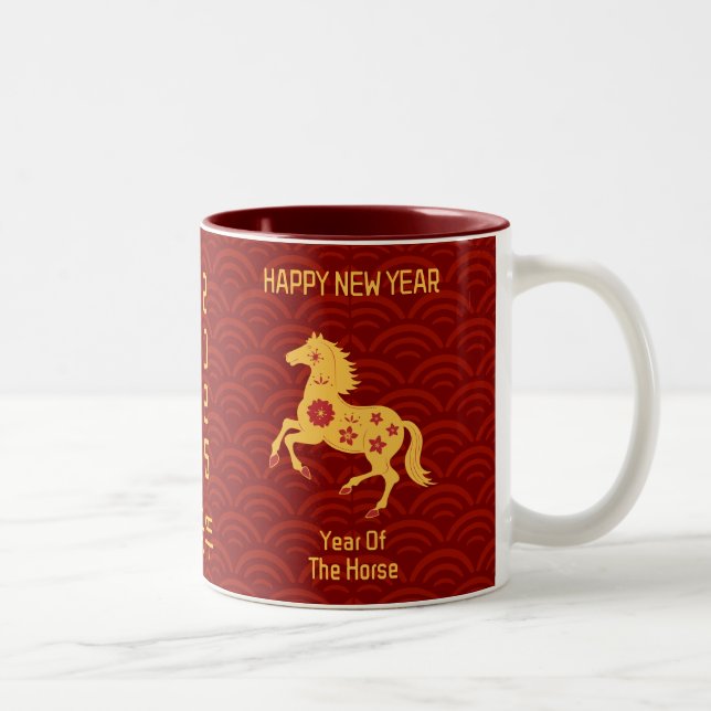 Tasse 2 Couleurs Year of the Horse Chinese Lunar New Year (Droit)