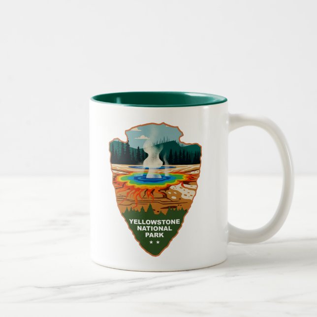 Tasse 2 Couleurs Yellowstone Grand Prismatic Spring Arrowhead (Droit)