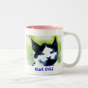 TASSE 2 COULEURS YEUX BLEUS LE CHAT