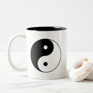 Tasse 2 Couleurs Yin noir et blanc classique et Yang