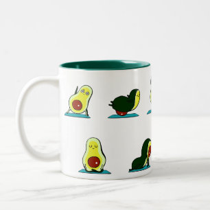 Tasse 2 Couleurs Yoga d'Avocado. Comique, drôle, mignon
