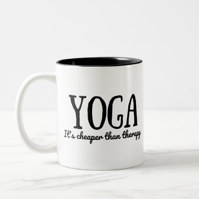 Tasse 2 Couleurs Yoga It's Cheaper Than Therapy (Gauche)