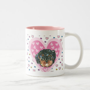 Tasse 2 Couleurs Yorkie Poo de la Saint-Valentin