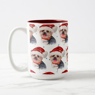 Tasse 2 Couleurs Yorkshire Terrier Chien race Étoiles de Noël