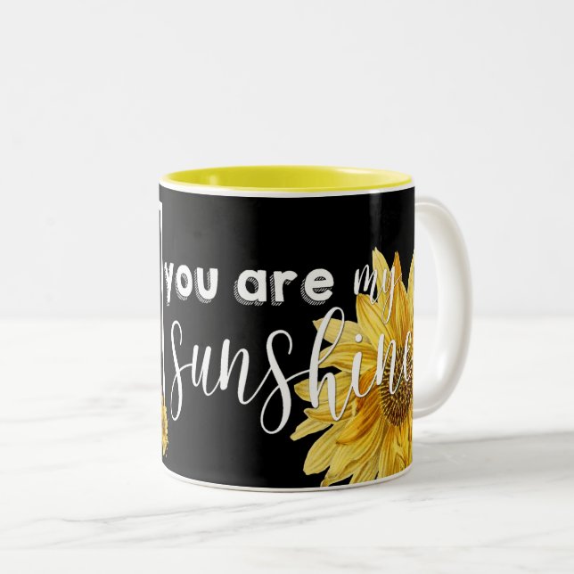 Tasse 2 Couleurs "You Are My Sunshine" Bright Sunflower Photo (Devant droit)